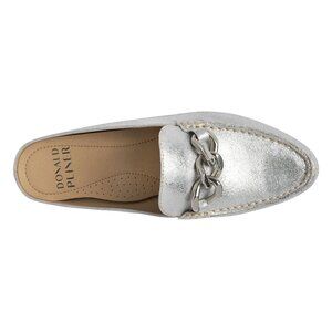 DONALD PLINER Silver Leather Bless Mule Shoes